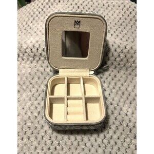 Zebra Travel Jewelry Box With Mirror and Compartments by Milly New without tags